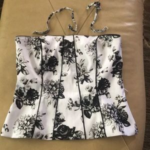 Bustier floral fully lined boned w or w /o straps